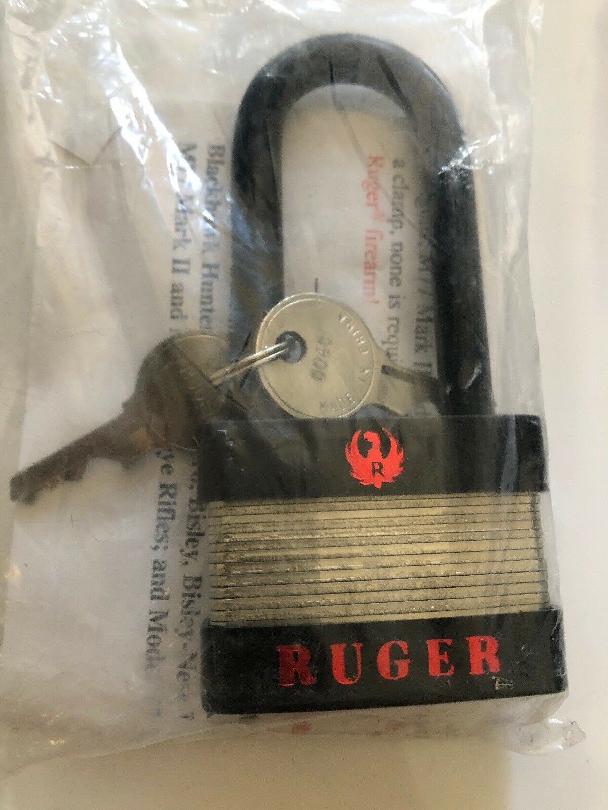 New! Ruger 5025 Cable Lock Gun Pistol Rifle Locks Padlock 2 Keys - Free Shipping
