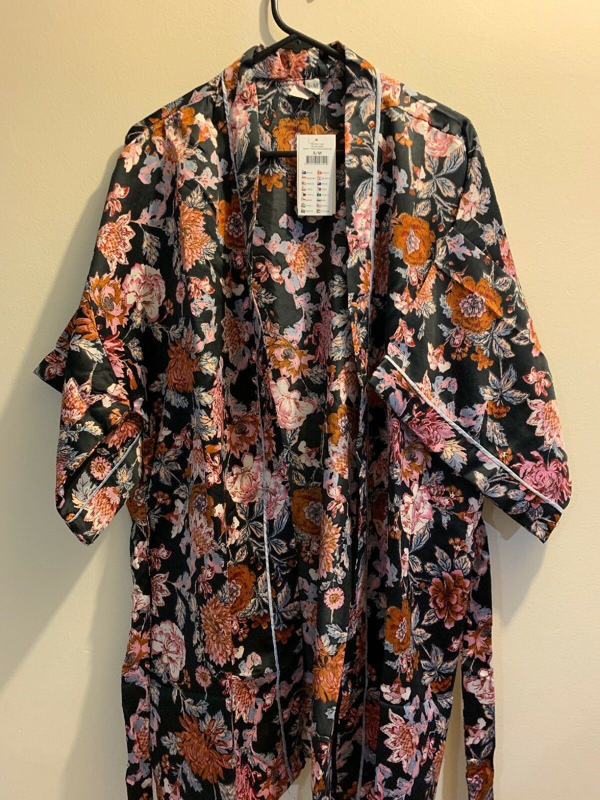 Cotton On Kimono Gown Fusion/Floral/Charcoal Size S/M *New With Tags* RRP $24.95