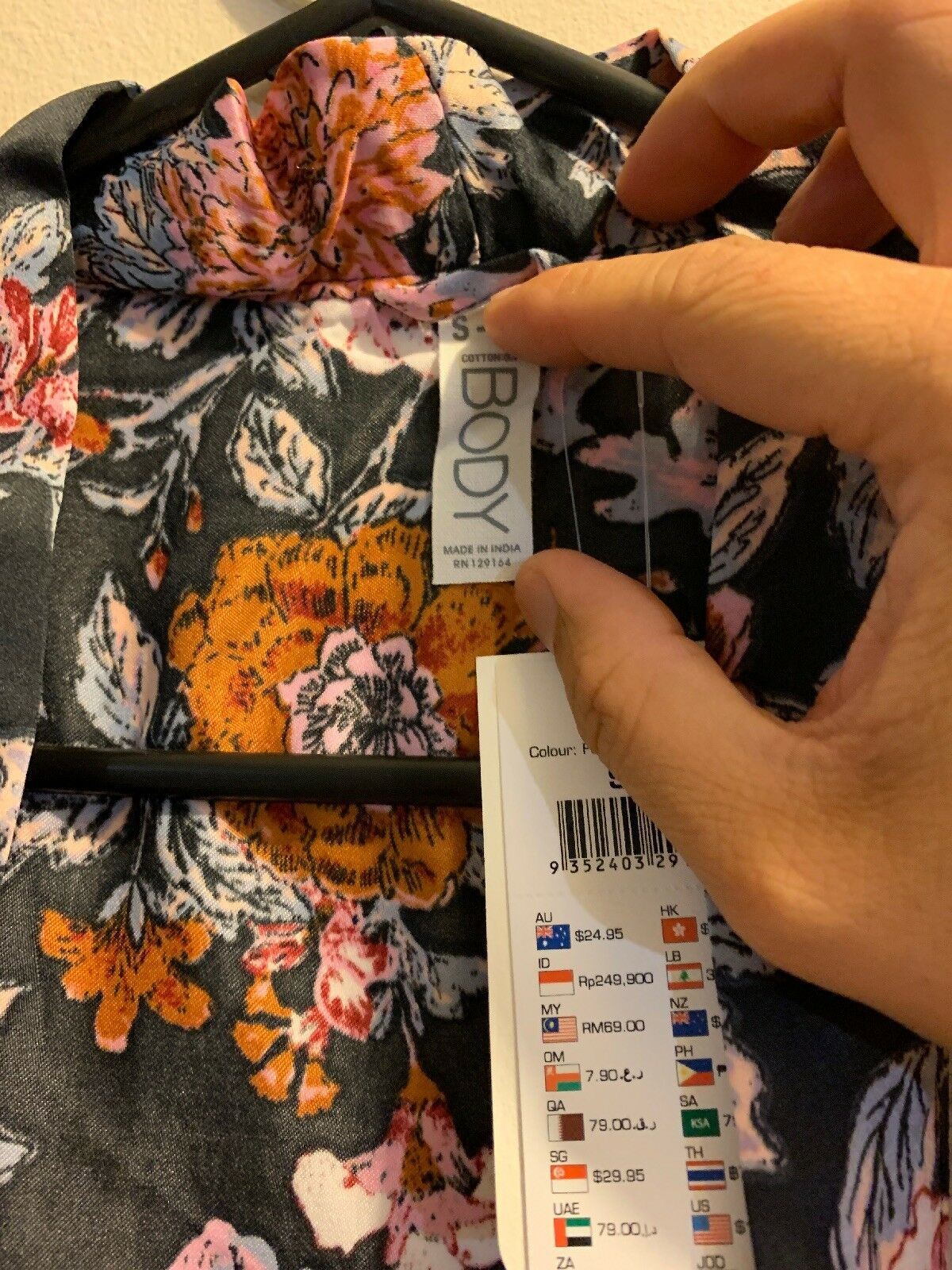 Cotton On Kimono Gown Fusion/Floral/Charcoal Size S/M *New With Tags* RRP $24.95