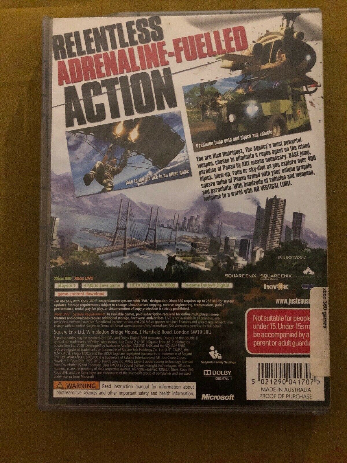 Just Cause 2 - Microsoft Xbox 360 PAL Game with Manual