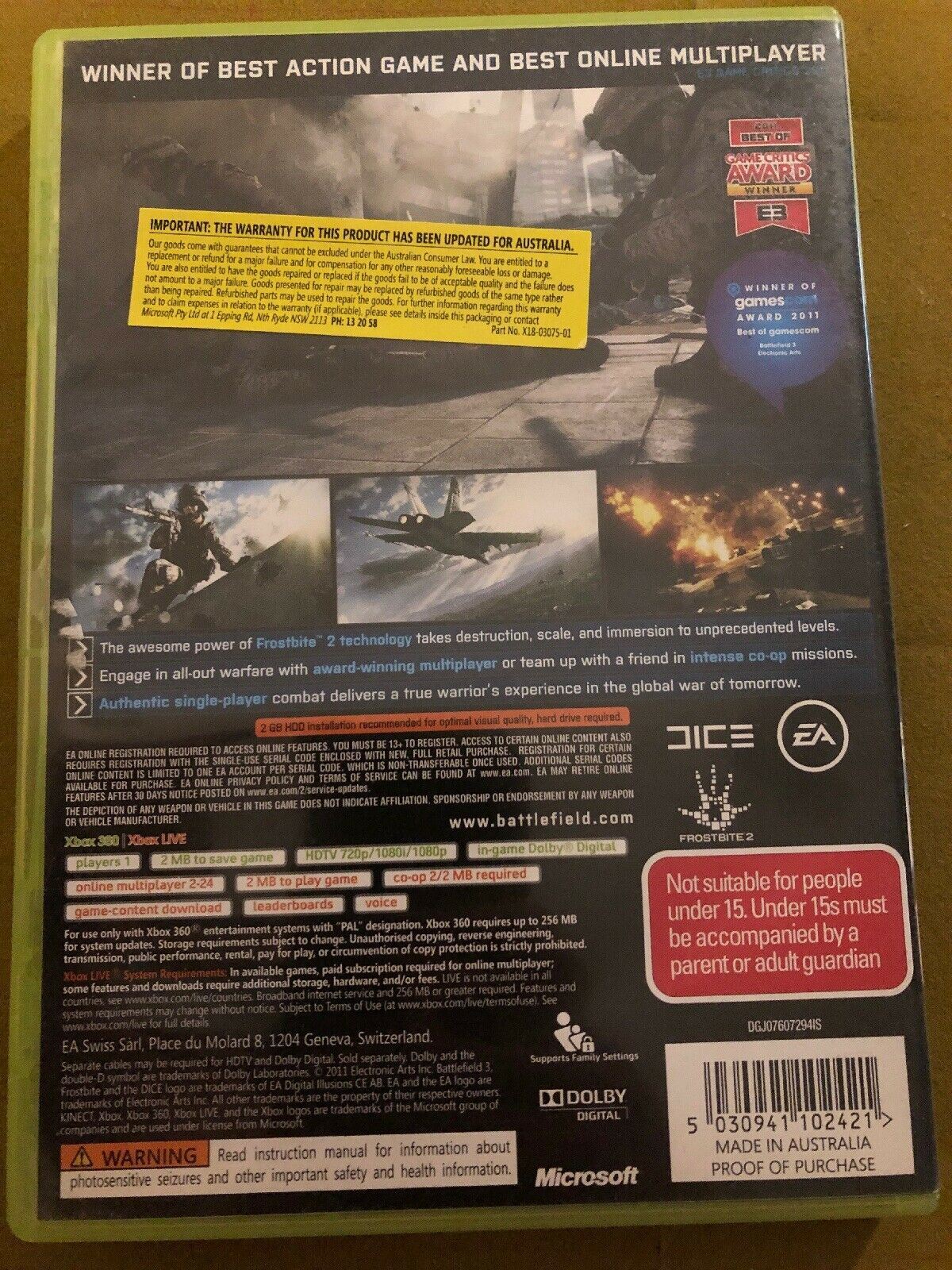 Battlefield 3 - Microsoft XBOX 360 PAL Game
