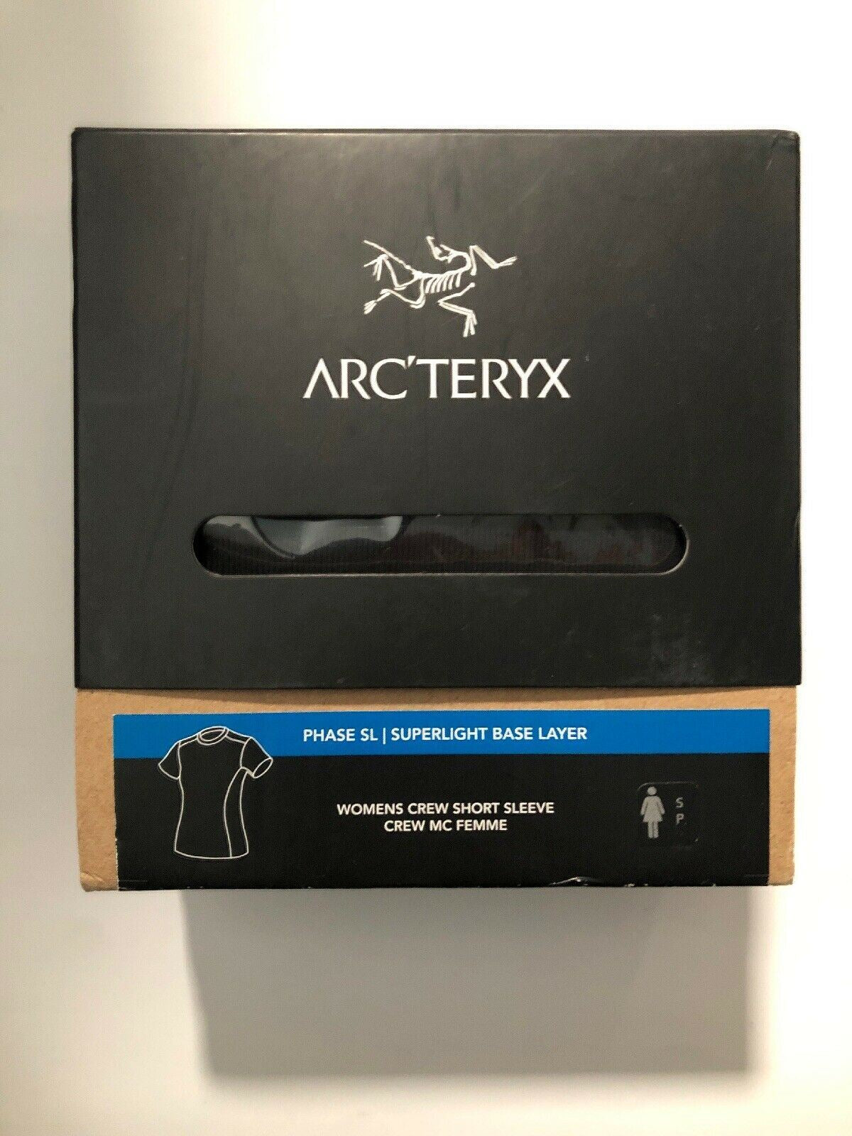 Arc'teryx Phase SL Superlight Base Layer Womens Crew Short Sleeve Top Black S