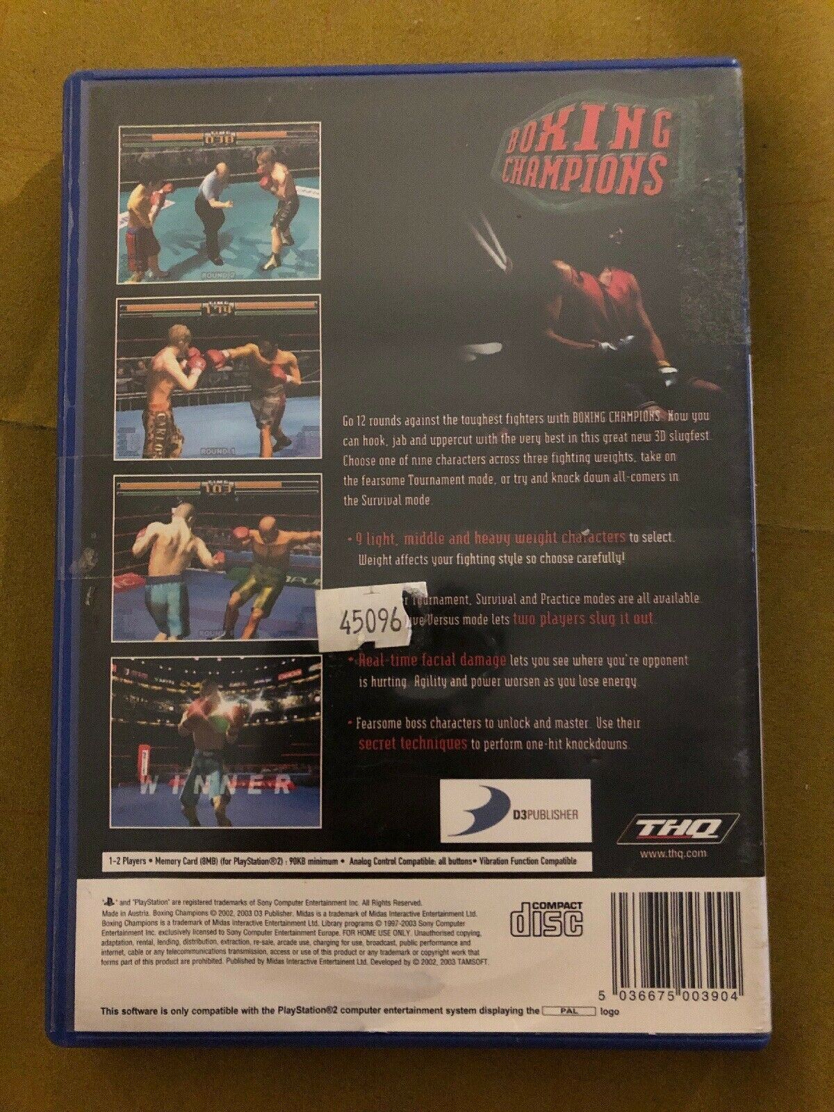 Boxing Champions - Sony PS2 PAL PlayStation 2 Complete with Manual Sports THQ
