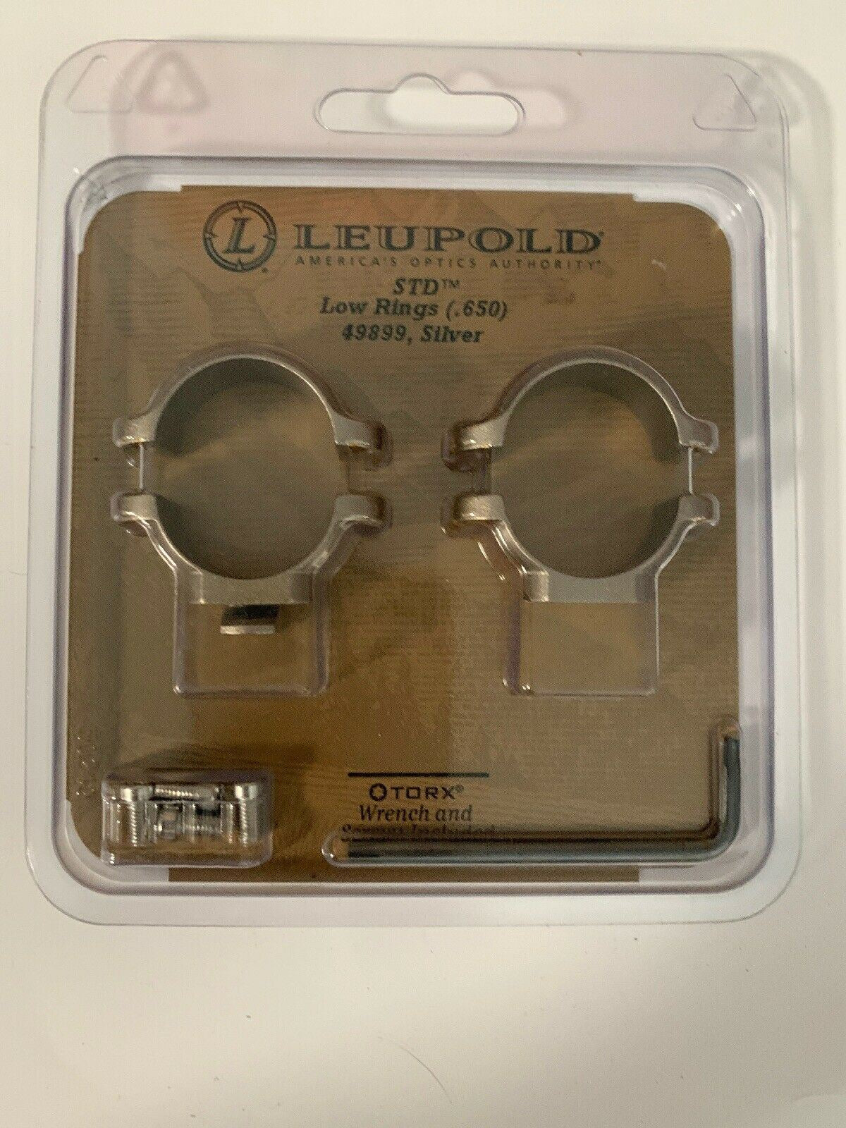 Leupold STD low rings (.650) 49899, Silver With Torx Wrench And Screws *New*