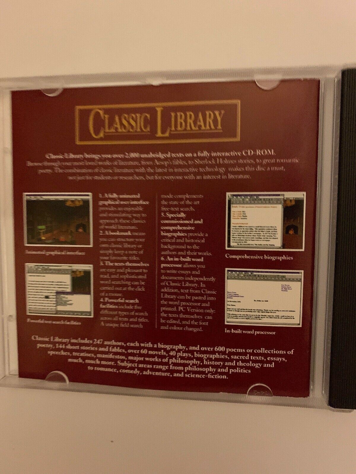 Classic Library PC CD-ROM For Windows 3.1 (1994) Vintage