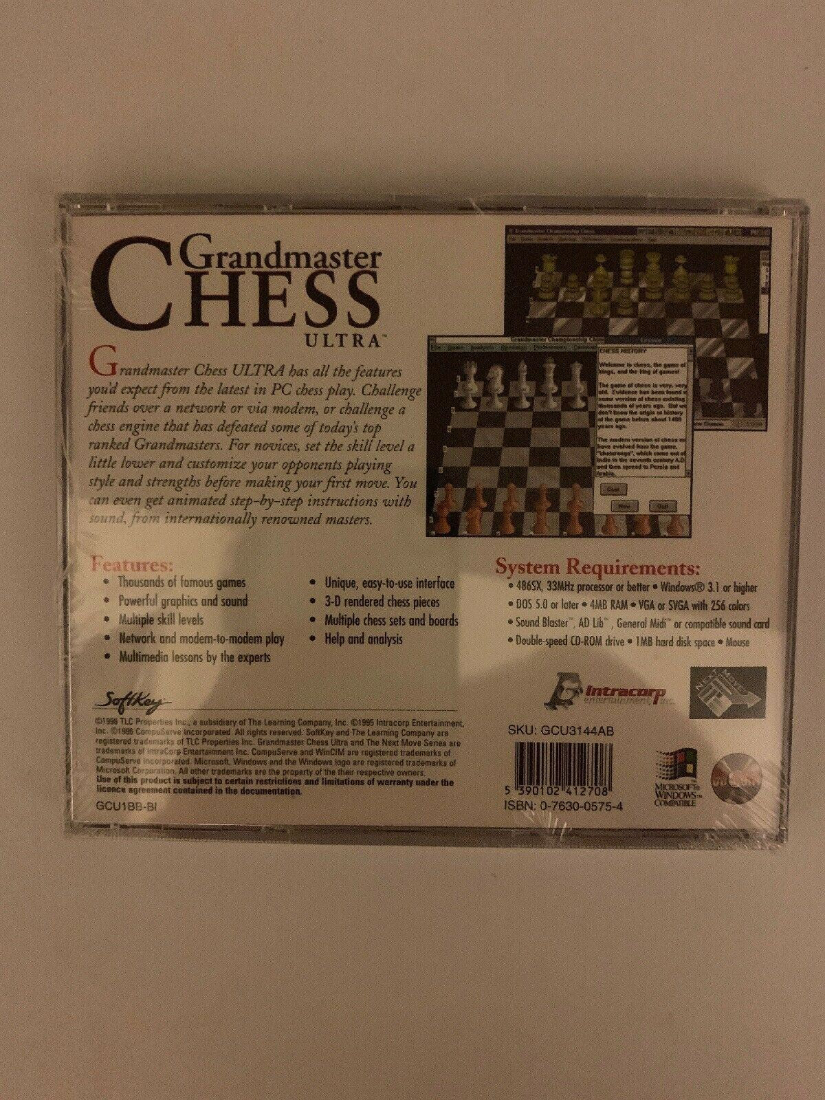 Grandmaster Chess Ultra (1996) PC Cdrom Windows 3.1 & 95 Classic Chess Vintage