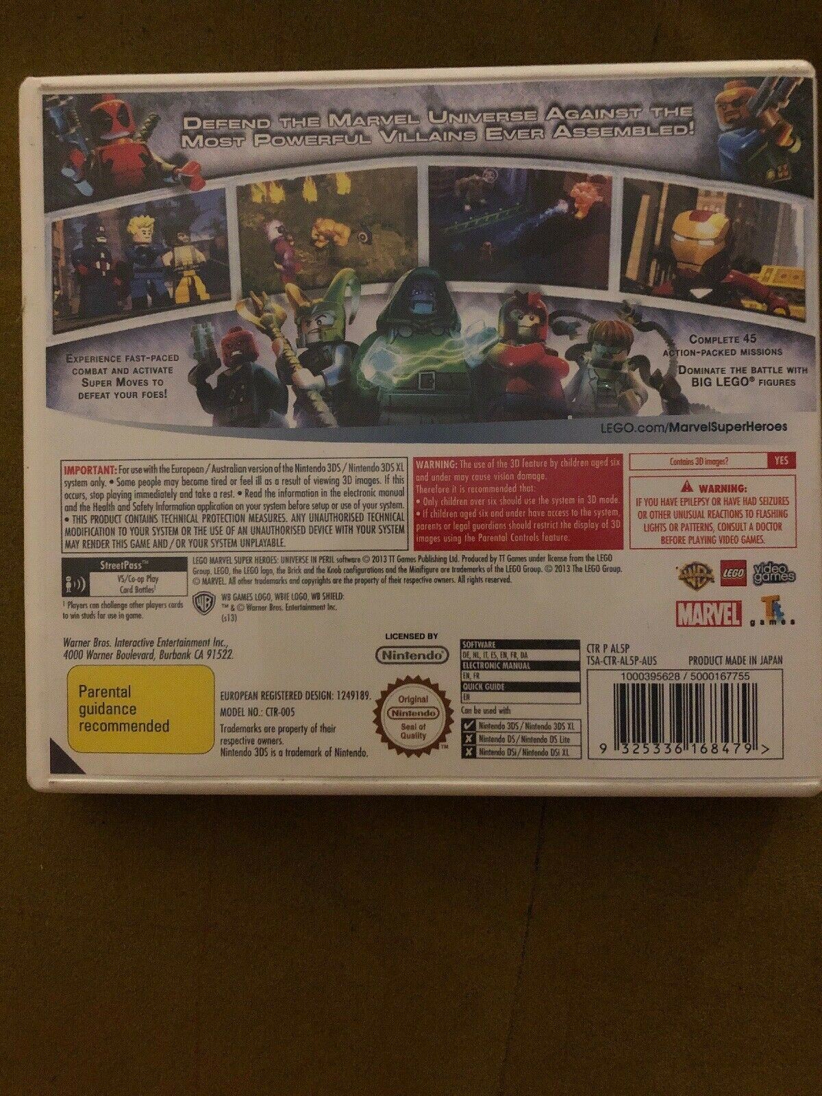 LEGO Marvel Super Heroes - Universe in Peril, Nintendo 3DS Game, ACTION GAME