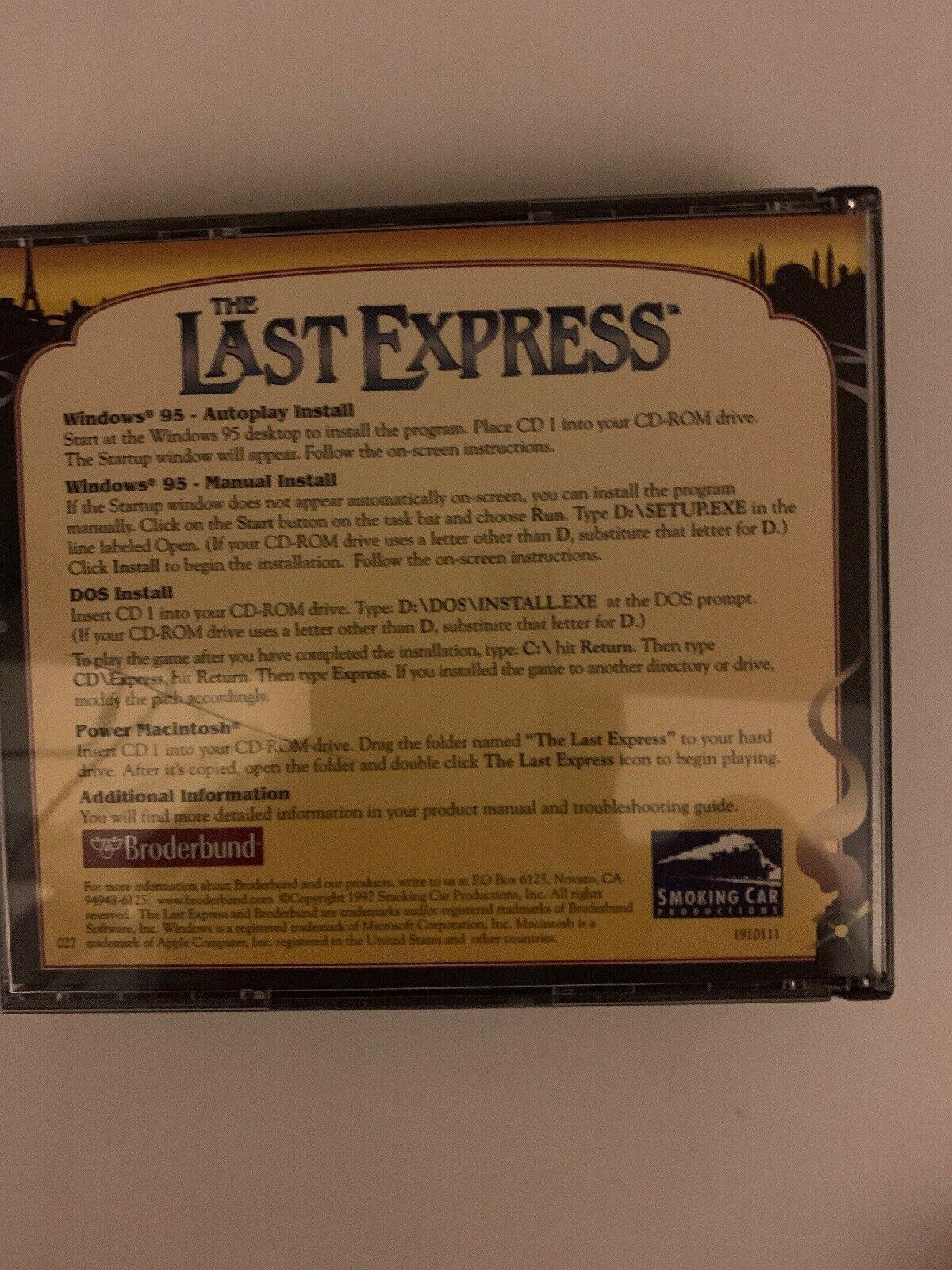 The Last Express (1997) PC Power Mac DOS Cdrom Game Broderbund Vintage Game