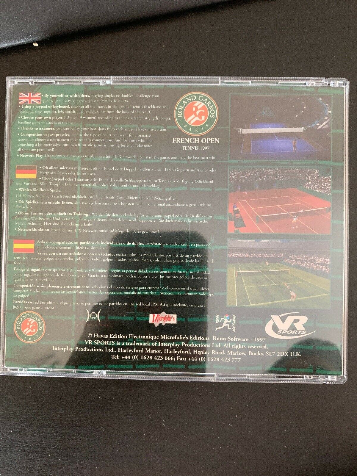 Roland Garros Paris French Open Tennis - PC Windows 1997 Tennis Game