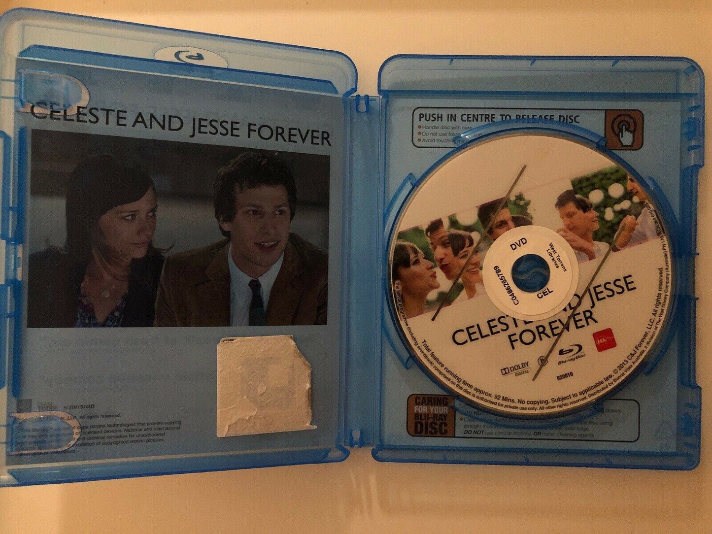 Celeste And Jesse Forever (Blu-ray, 2012) Elijah Wood, Rashida Jones