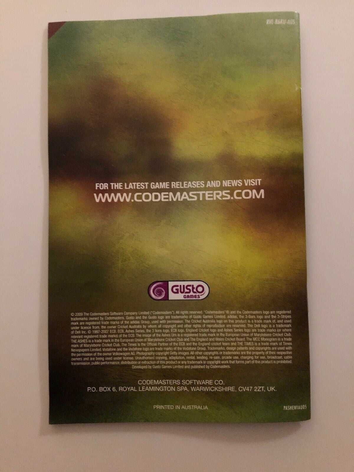 Cricket - Nintendo Wii Codemasters with Manual PAL