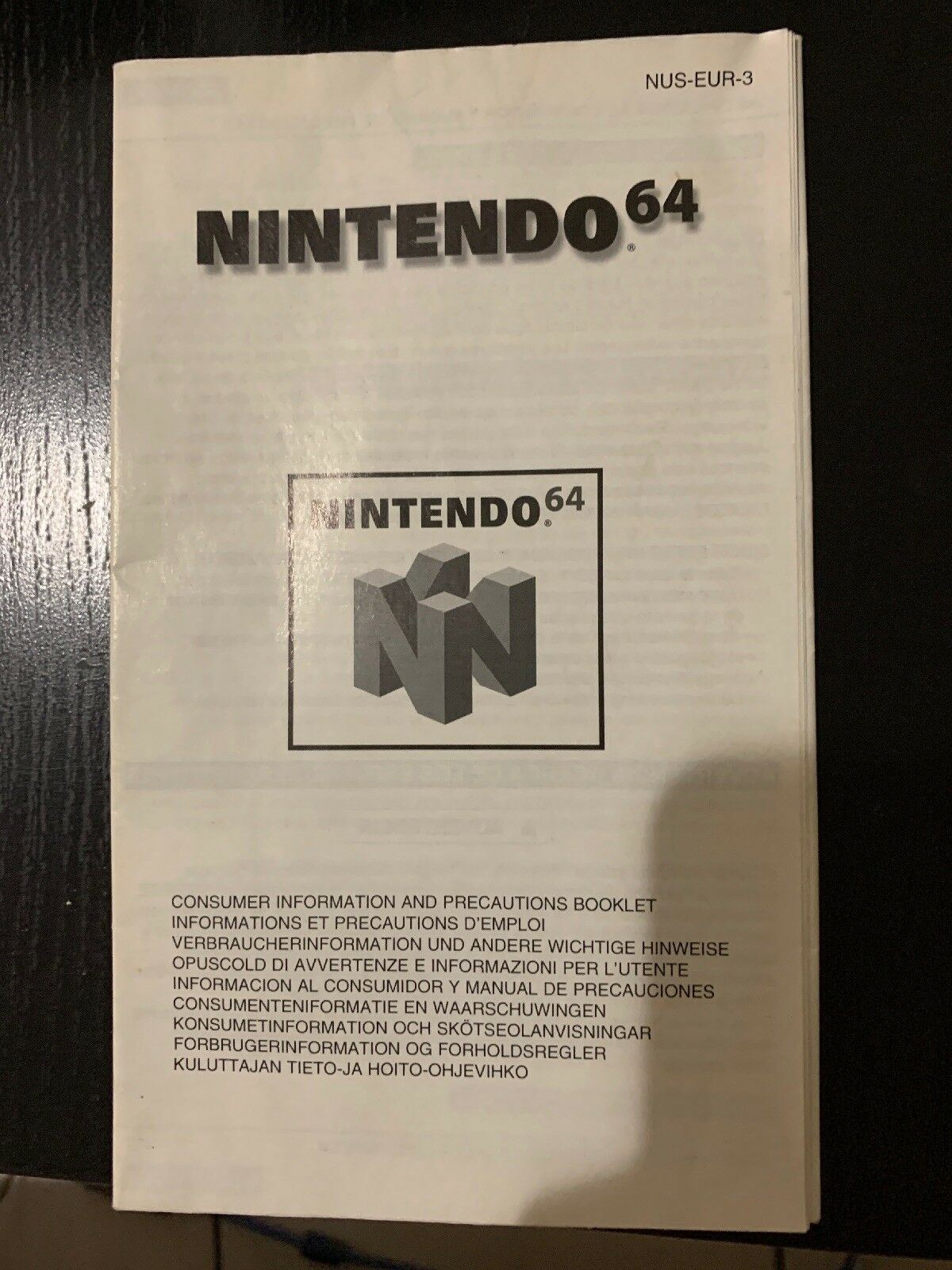 GENUINE Nintendo 64 N64 Console Manual *Manual Only*