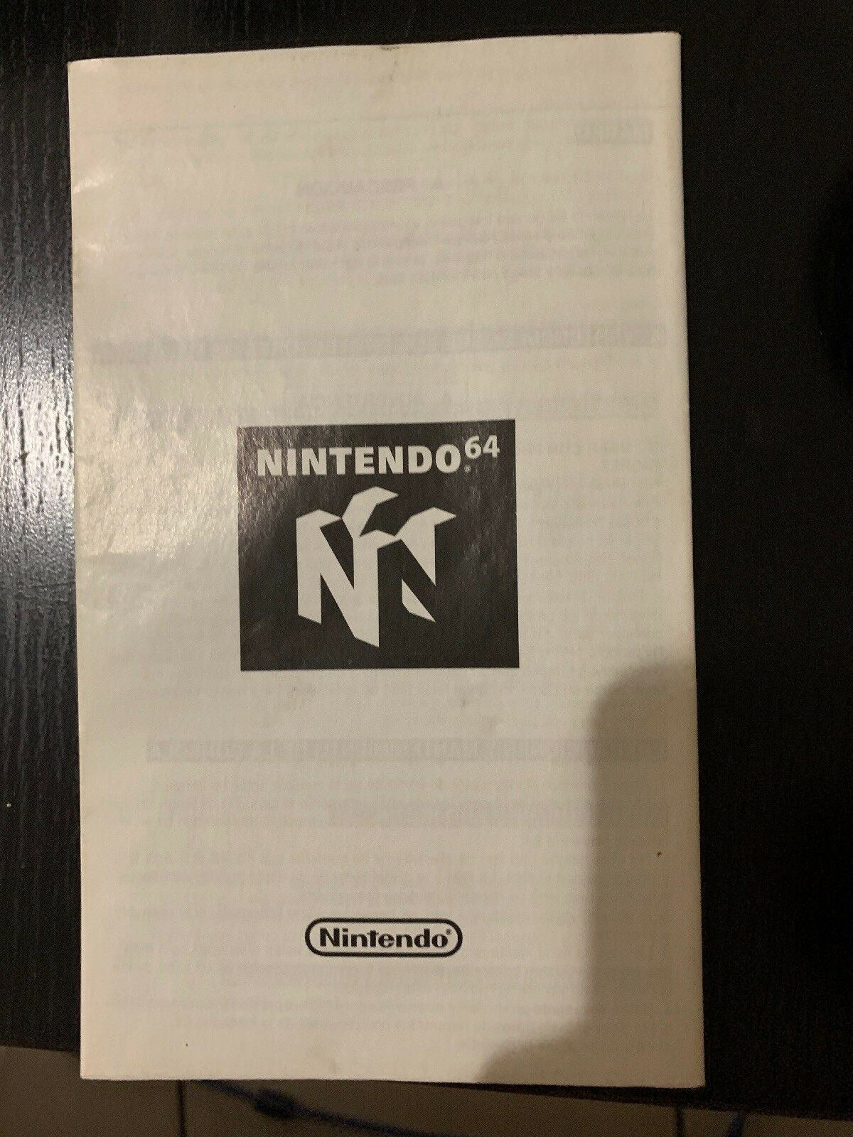 GENUINE Nintendo 64 N64 Console Manual *Manual Only*