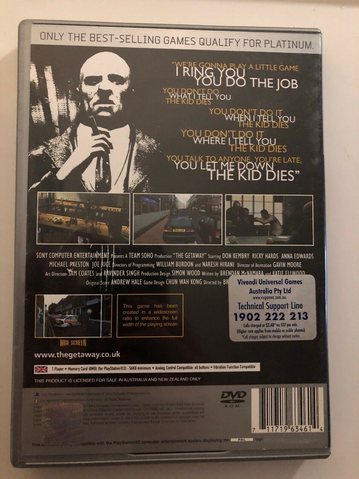 The Getaway - PS2 Sony PlayStation 2 PAL Game with Manual