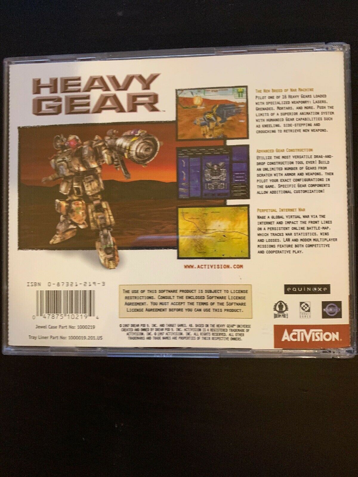 Heavy Gear 1997 PC Cdrom Activision Win 95 2cd With Manual