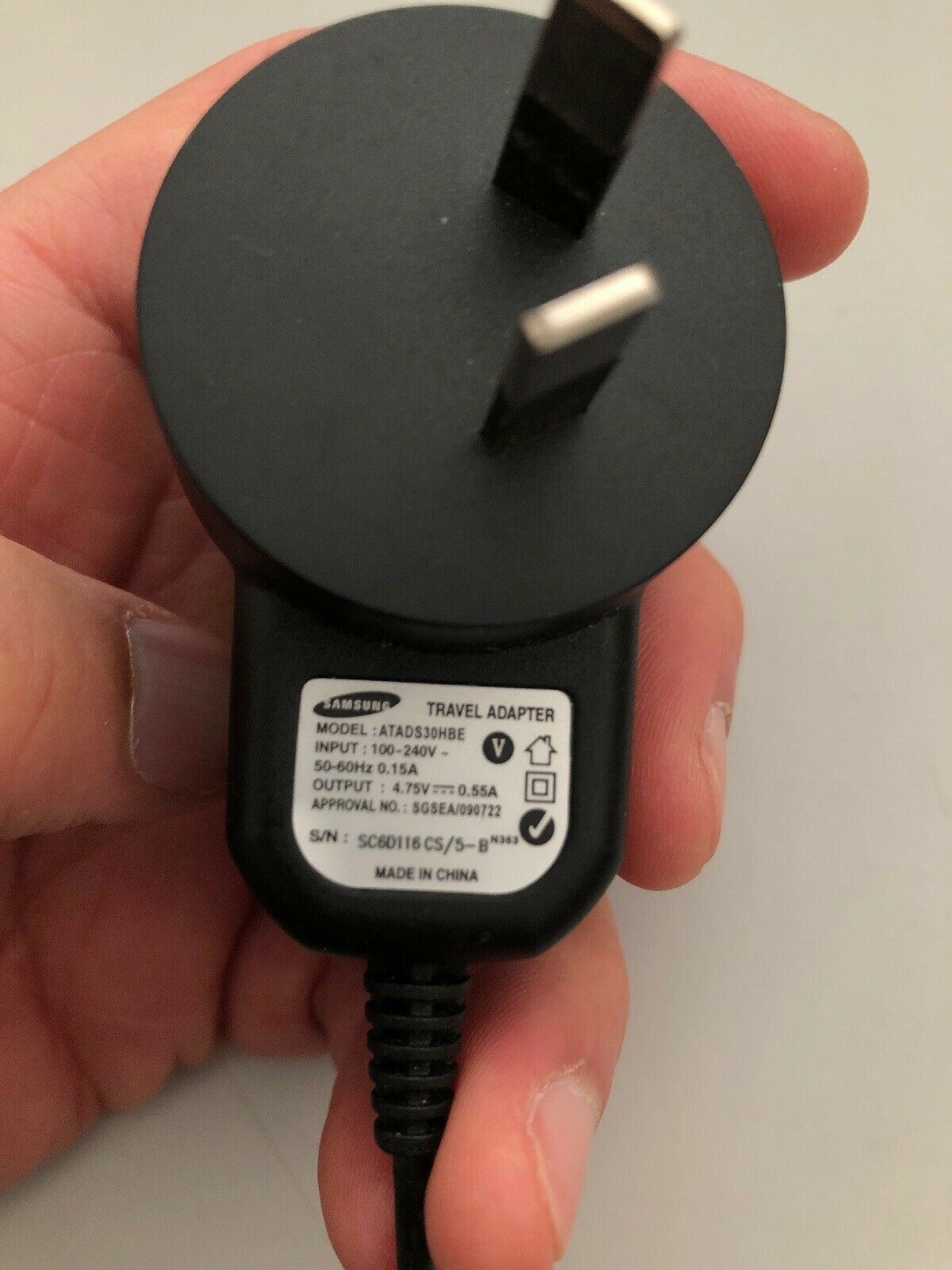 Genuine Samsung Travel Adapter ATSDS30HBE AC Adapter