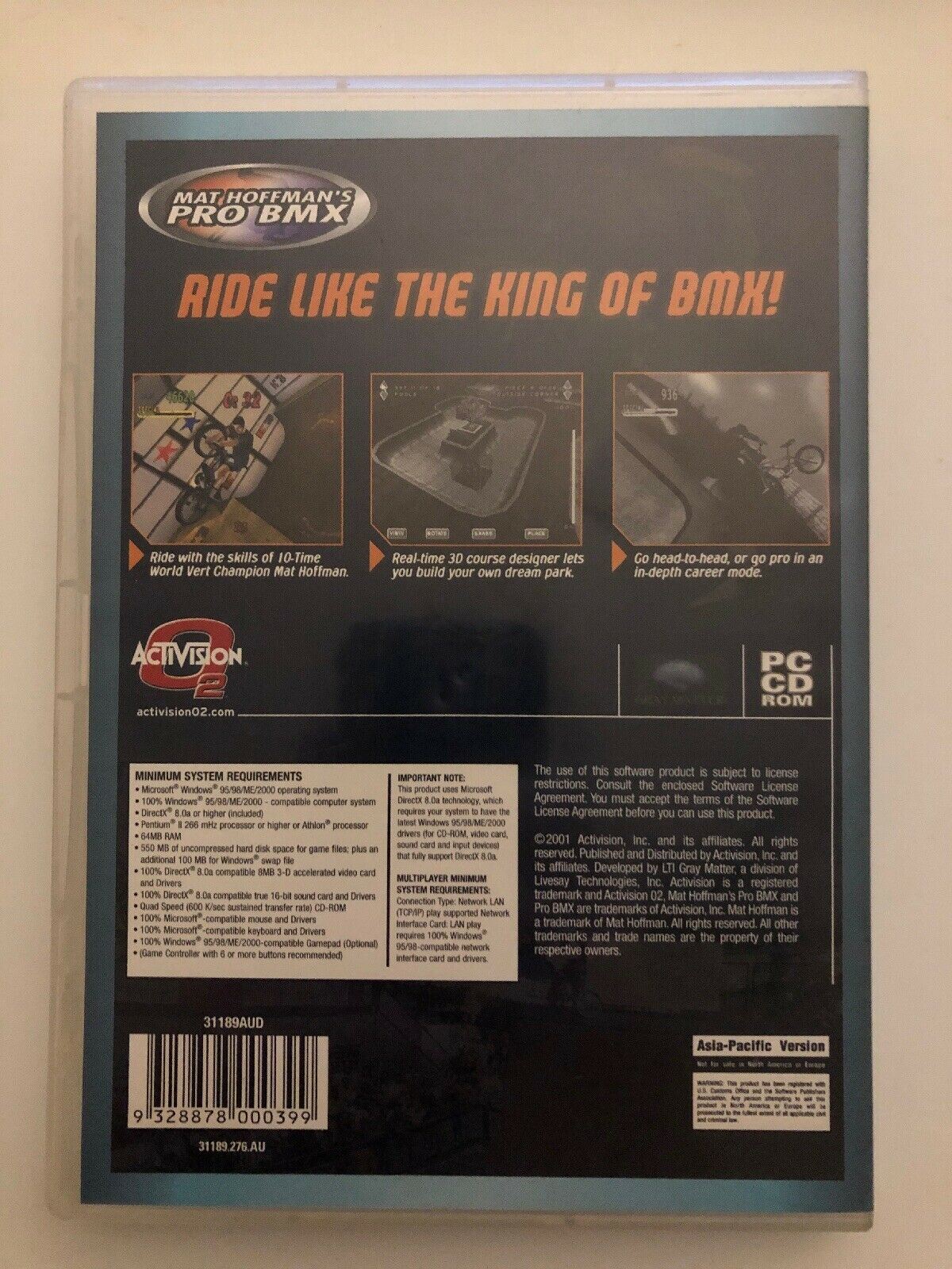 Mat Hoffman's Pro BMX - PC CD-ROM Windows Game