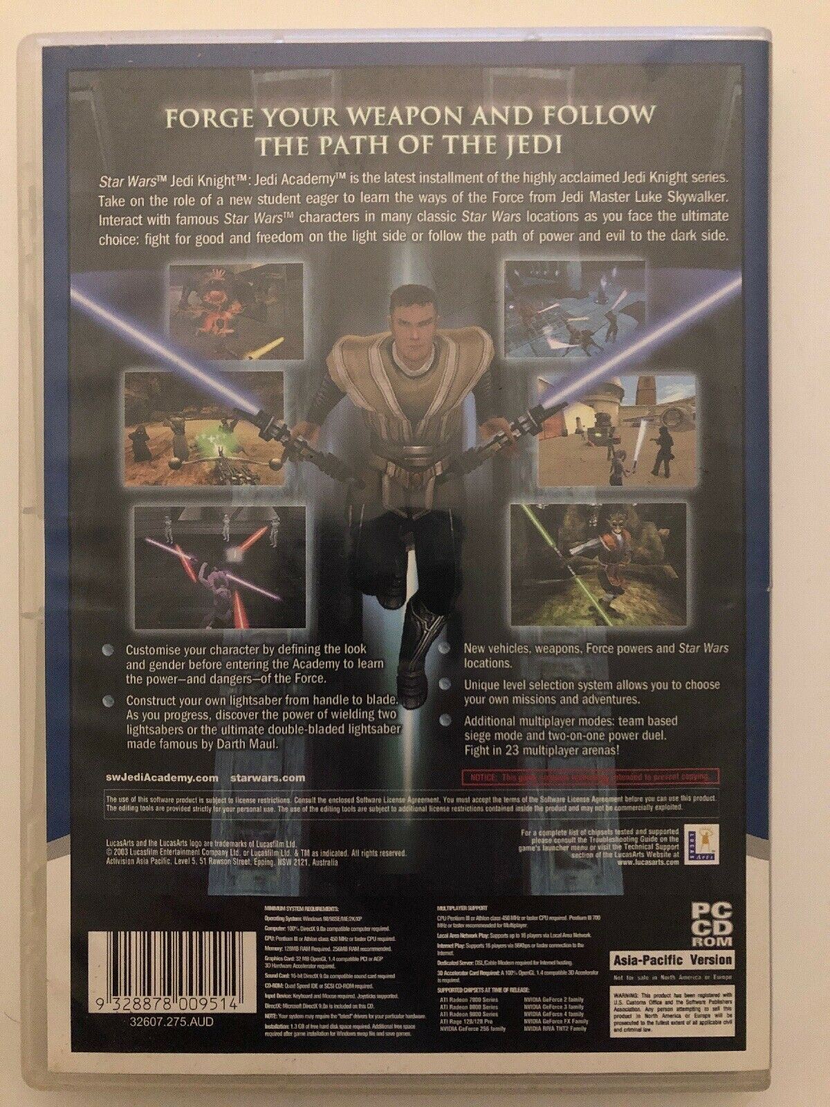 Star Wars Jedi Knight: Jedi Academy PC CDROM Game