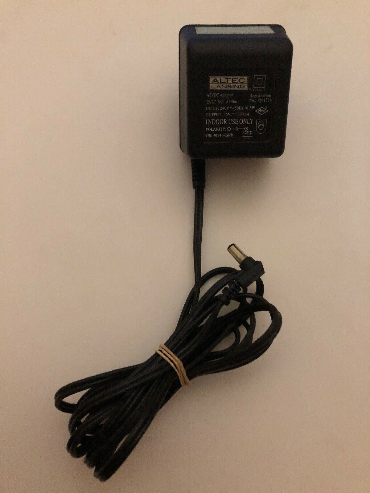 Genuine Altec Lansig A6966 AC Adapter 15V 300mA