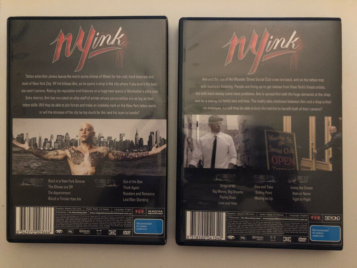 NY Ink : Season 1 & 2 (DVD, 2011, 5-Disc Set) - Region 4 - Free Oz Postage