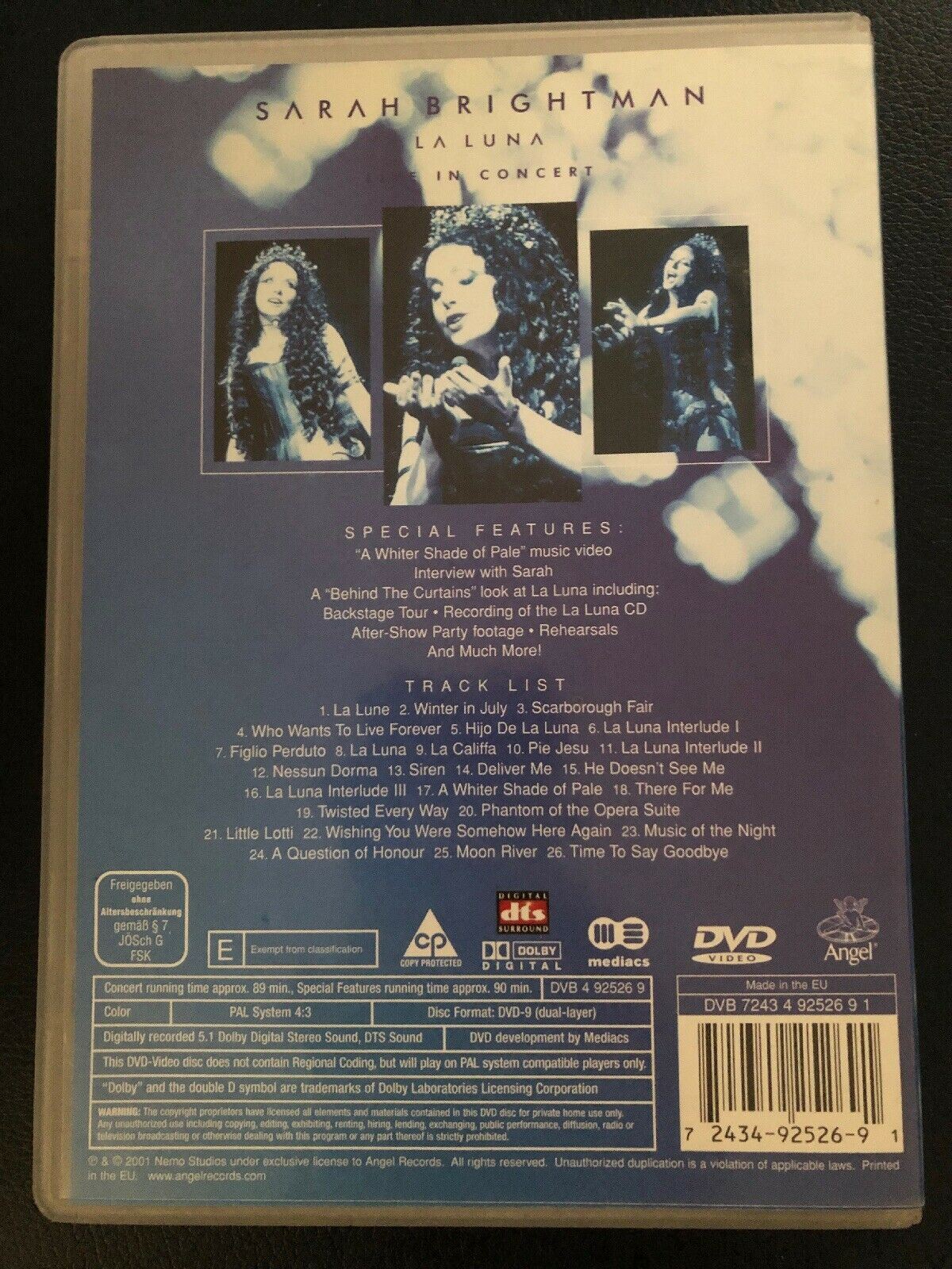 Sarah Brightman - La Luna - Live In Concert (DVD, 2001)