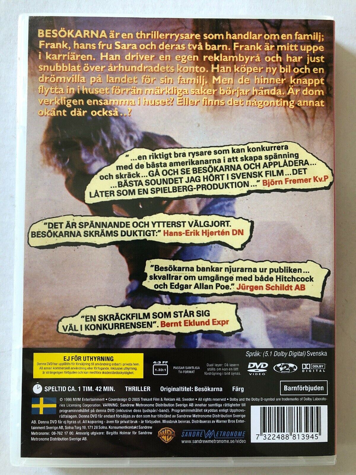 Besokarna - The Visitors (DVD, 1998) Classic Sweden Film