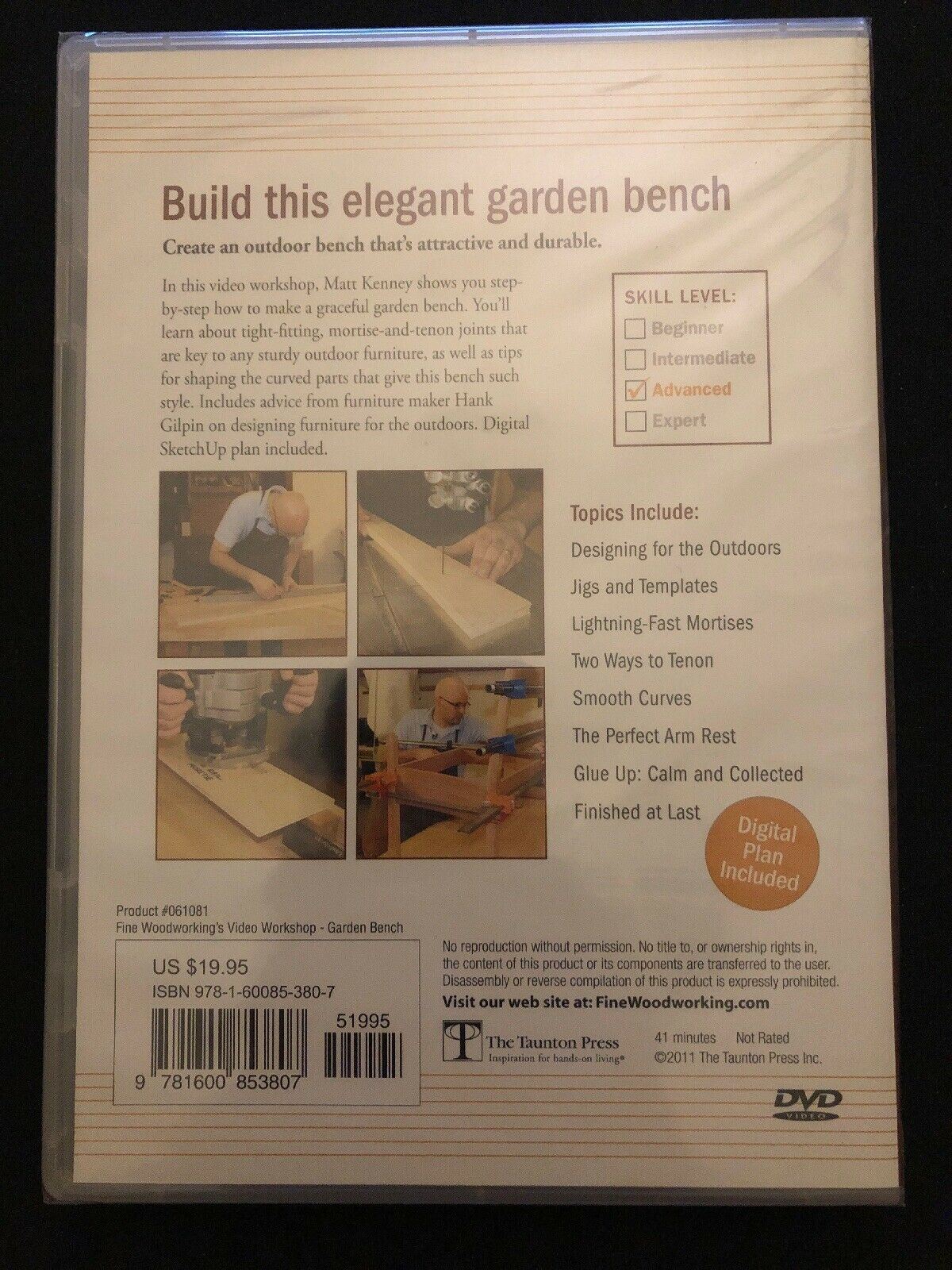 Garden Bench - How To Video Workshop Find Wood Working (DVD) Region Free