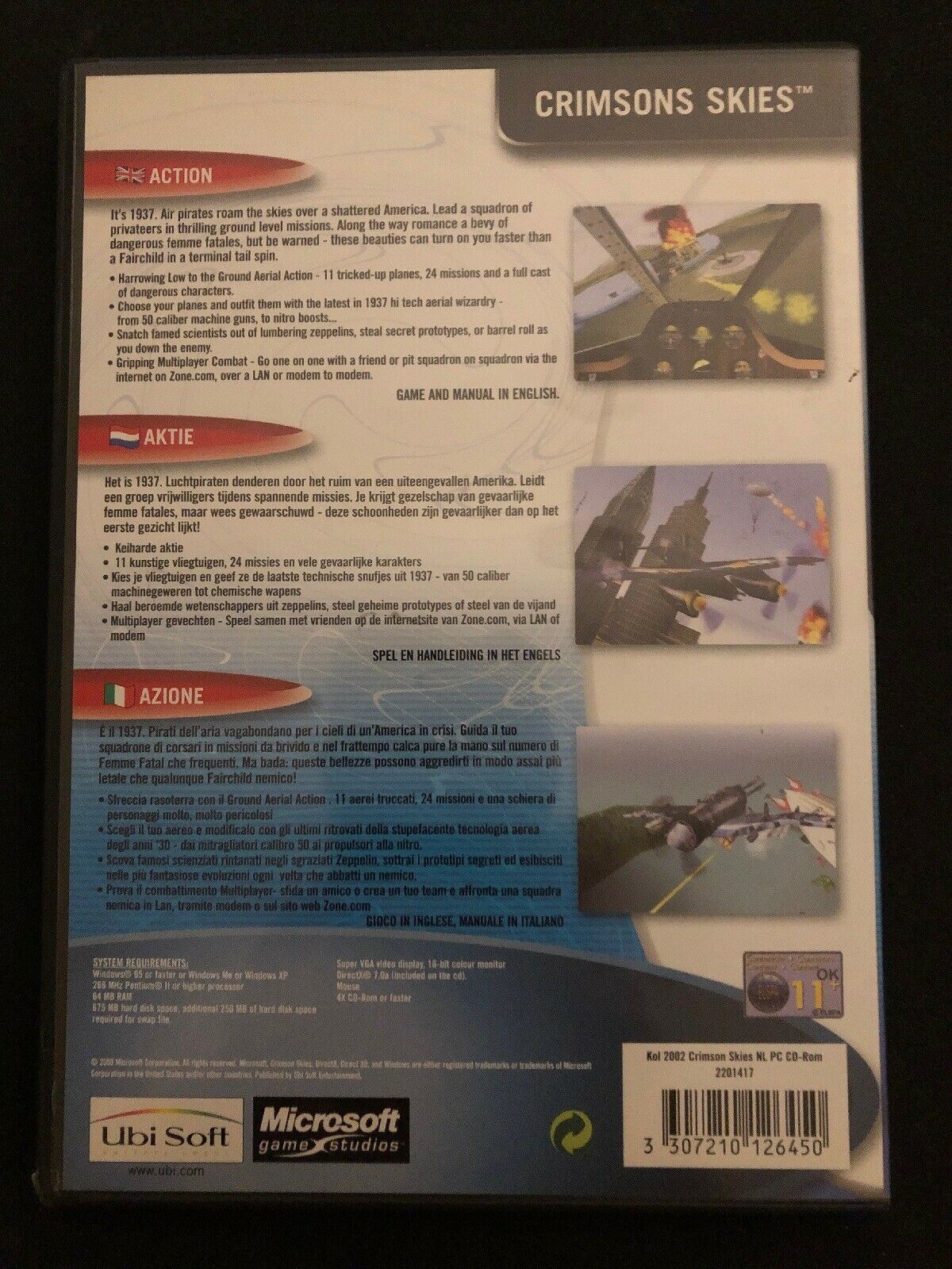 Crimson Skies - PC Windows (CD-ROM) Microsoft Classic Flight Combat Game