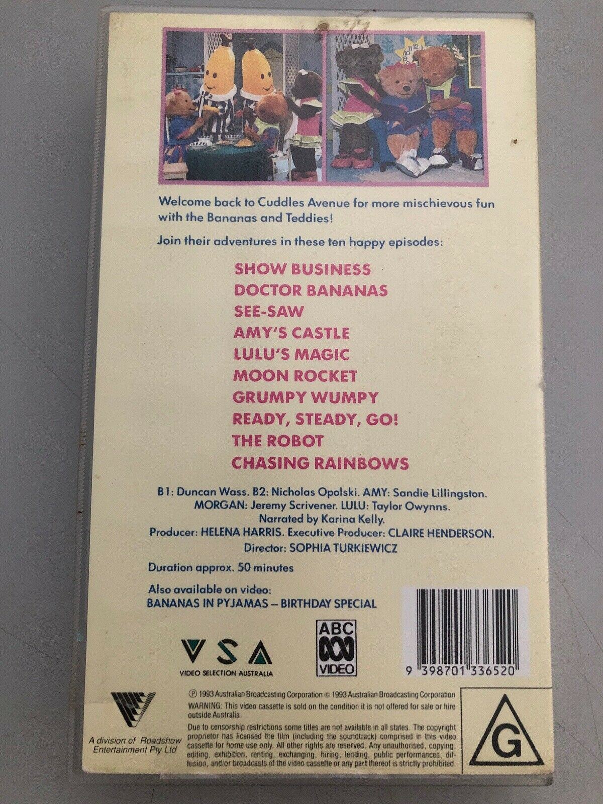 BANANAS IN PYJAMAS - Show Business VHS VIDEO PAL~ A RARE FIND