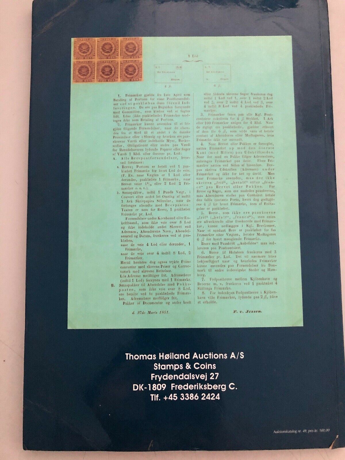 Thomas Hoiland Auction Catalogue 2004 Classic Denmark Iii 'Lorentzen' Collection