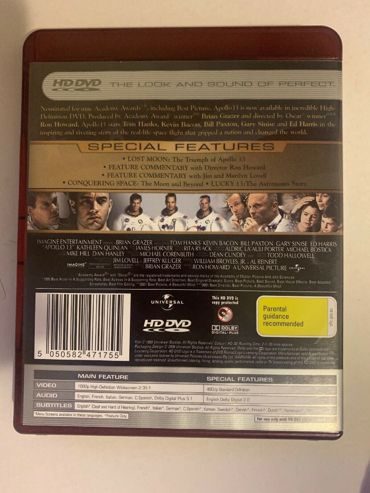 Apollo 13 (1995) HD DVD Will only work with HD DVD players