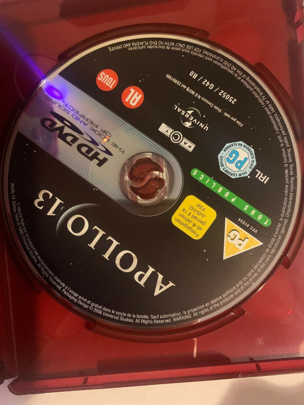 Apollo 13 (1995) HD DVD Will only work with HD DVD players