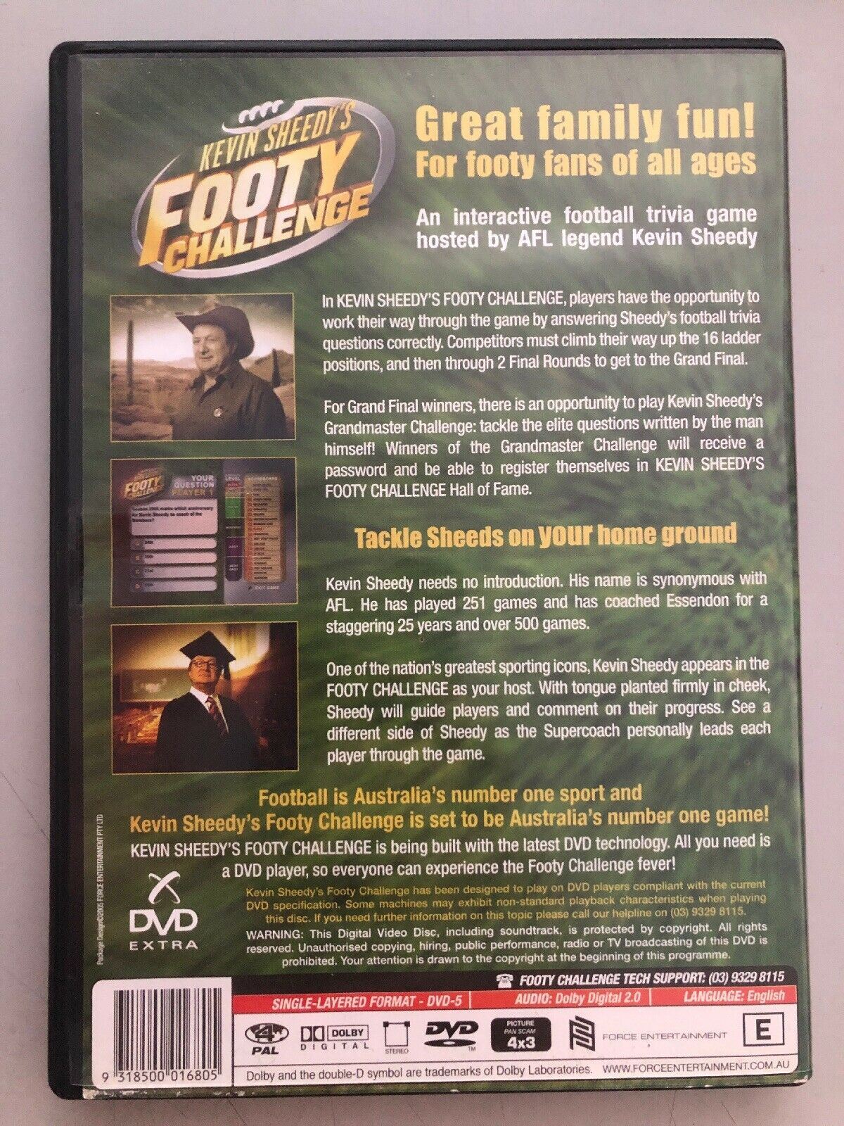Kevin Sheedy's Footy Challenge (DVD, 2005) Interactive DVD Quiz TV Game