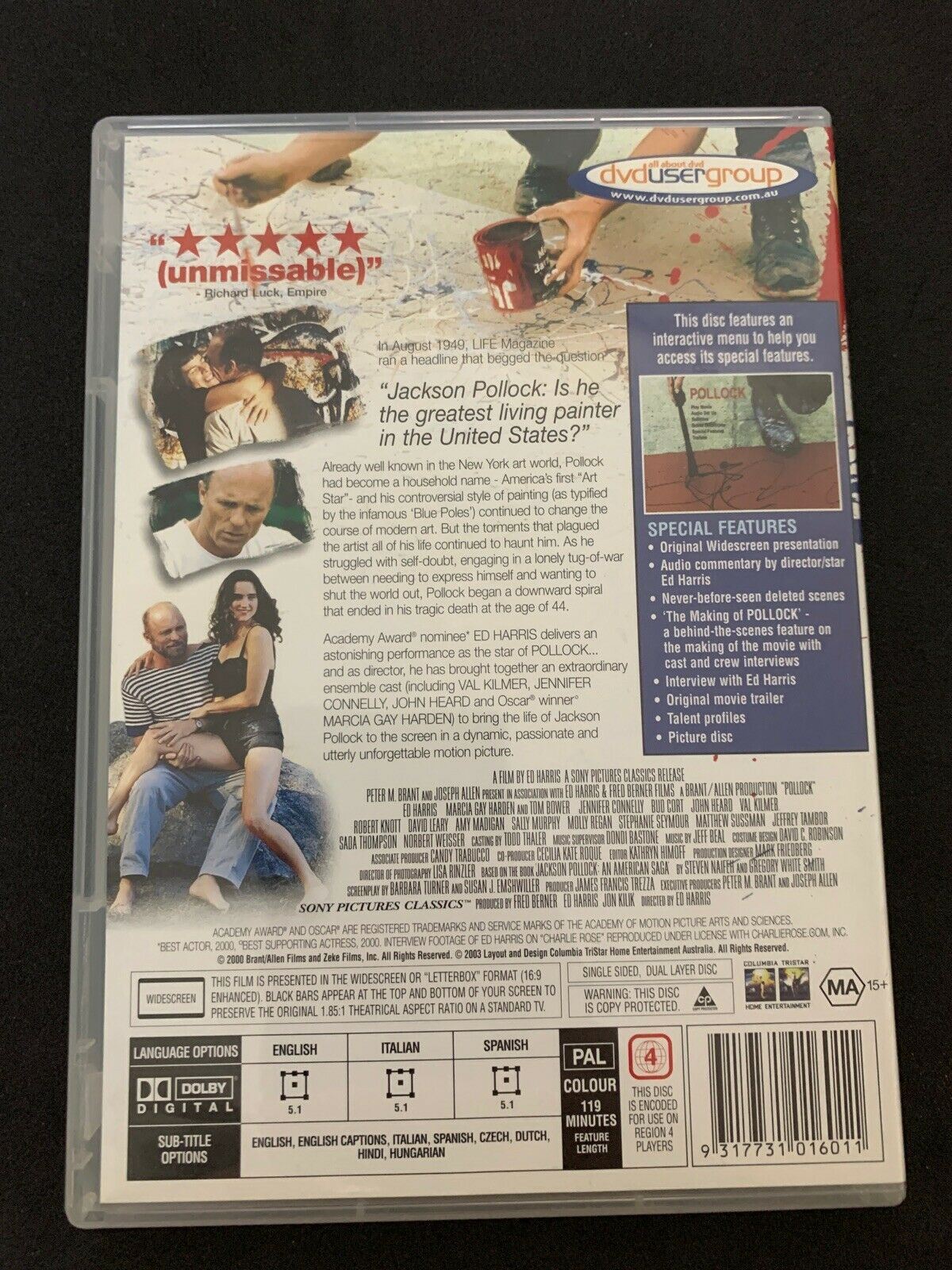 Pollock (DVD) Region 4 - Collector's Edition - True Story