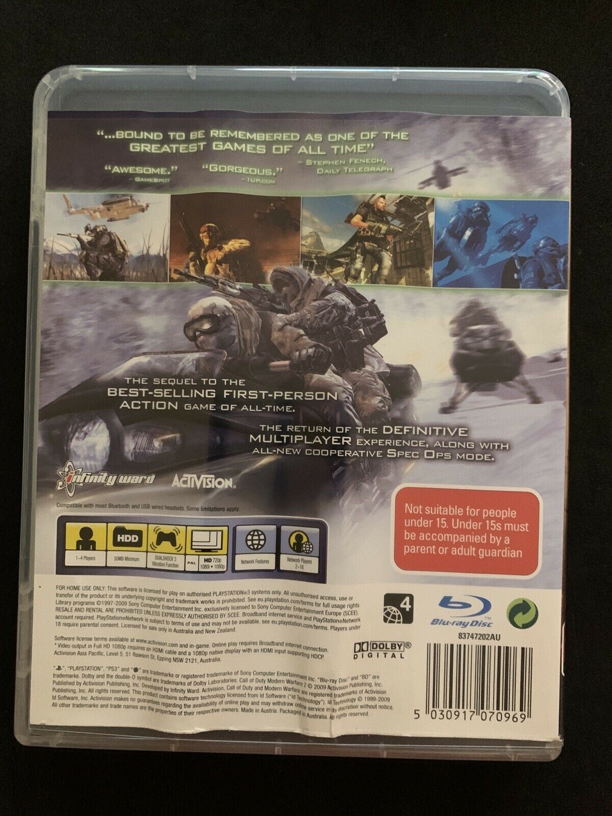 Call Of Duty: Modern Warfare 2 - PlayStation 3 PS3 Game with Manual
