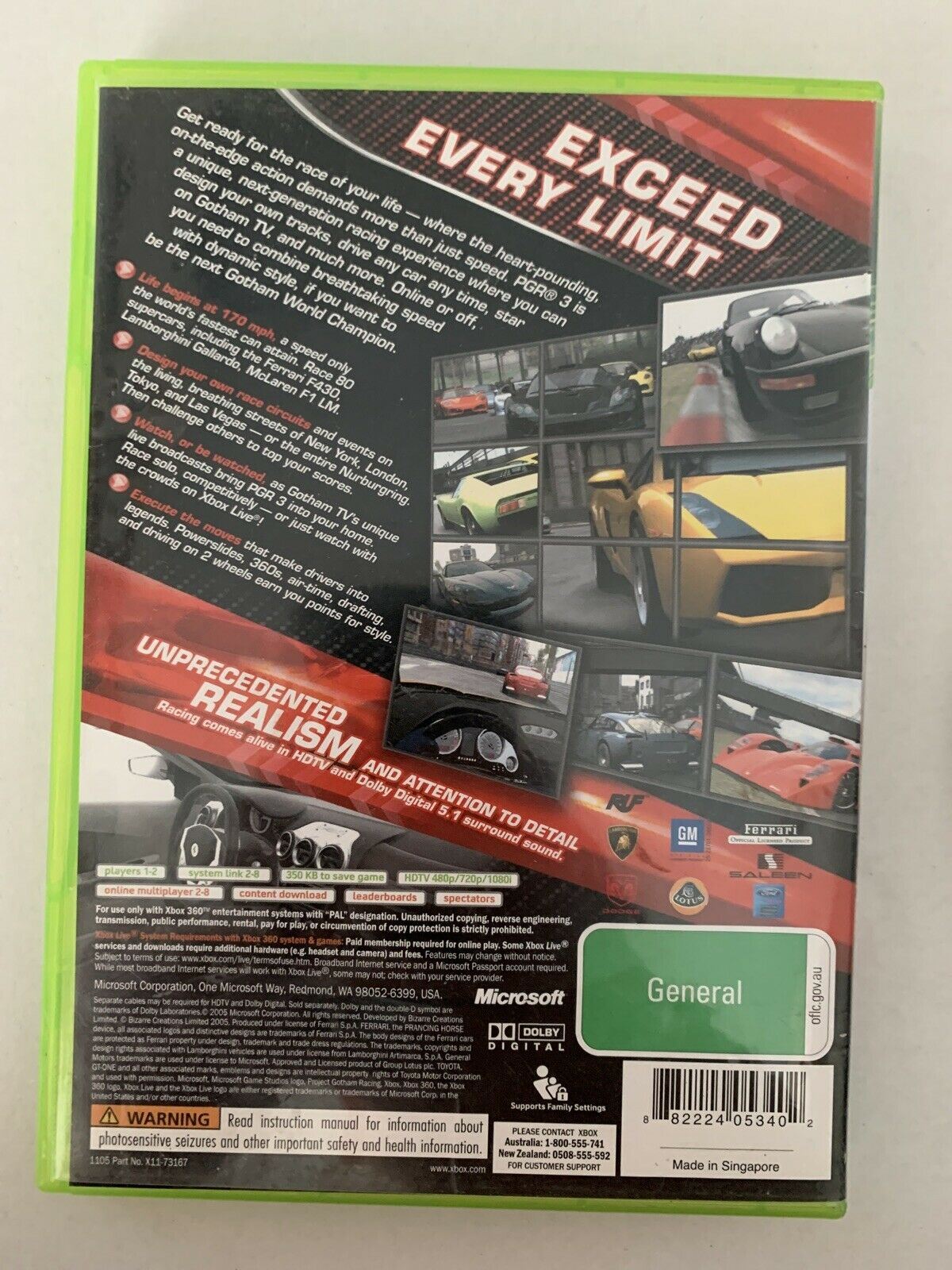 PGR Project Gotham Racing 3 - Microsoft Xbox 360 PAL Game with Manual