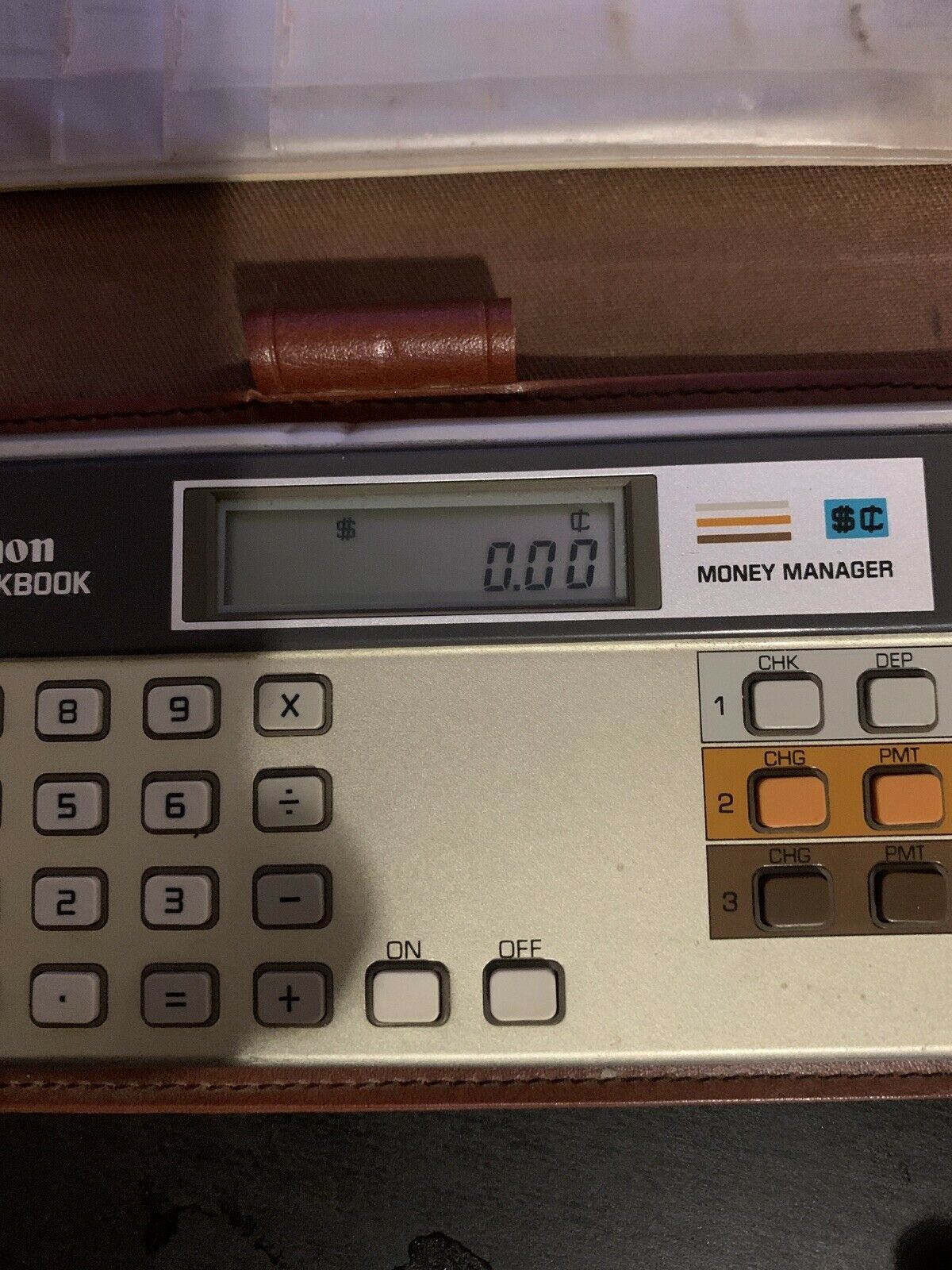 Vintage Canon Money Manager Checkbook LCD Calculator Wallet