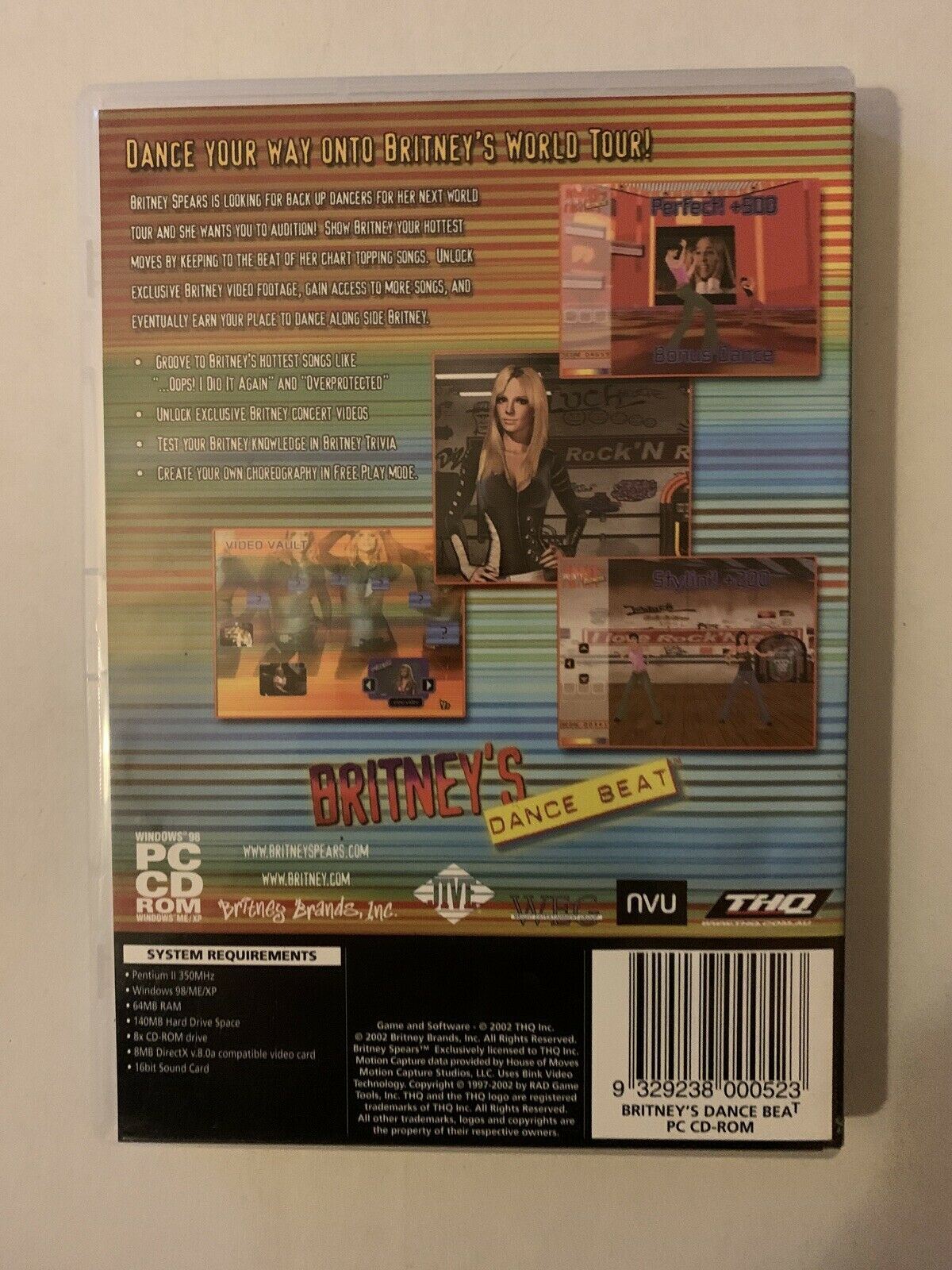Britney's Dance Beat PC CDROM For Windows 98/XP Britney Spears - Rare!