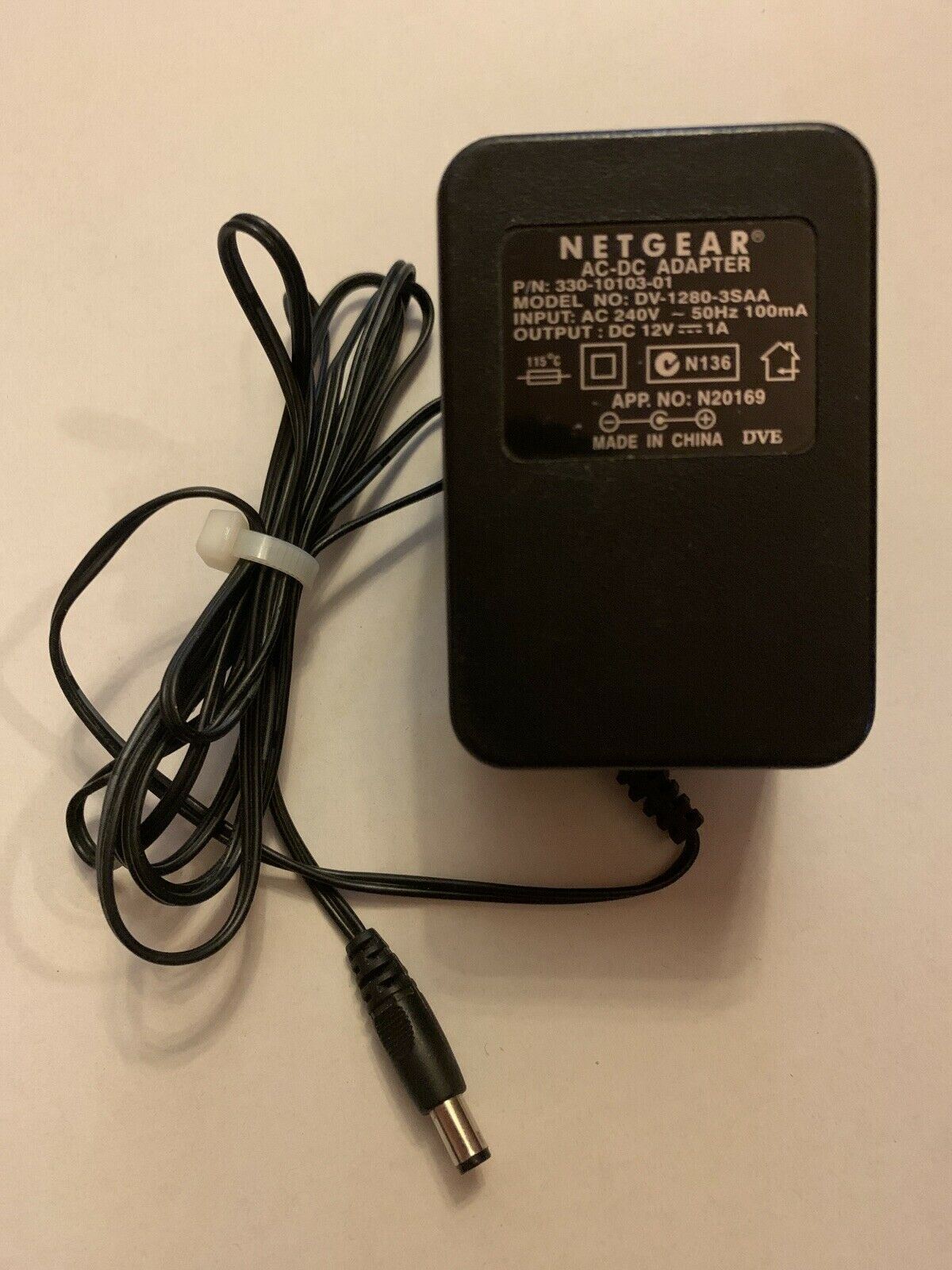 Genuine NETGEAR AC-DC Adapter Charger DV-1280-3SAA 12V 1A 330-10103-01