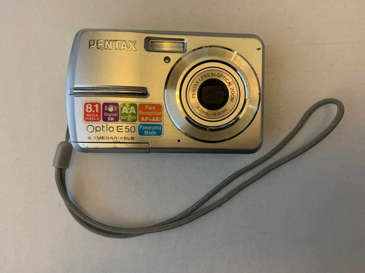 Pentax Optio E50 Digital Camera 8.1MP Silver 3x Zoom
