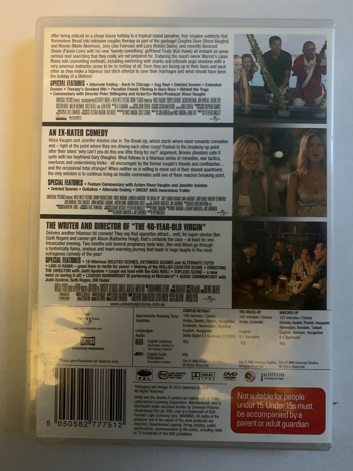 Couples Retreat / The Break Up / Knocked Up (DVD) Region 4