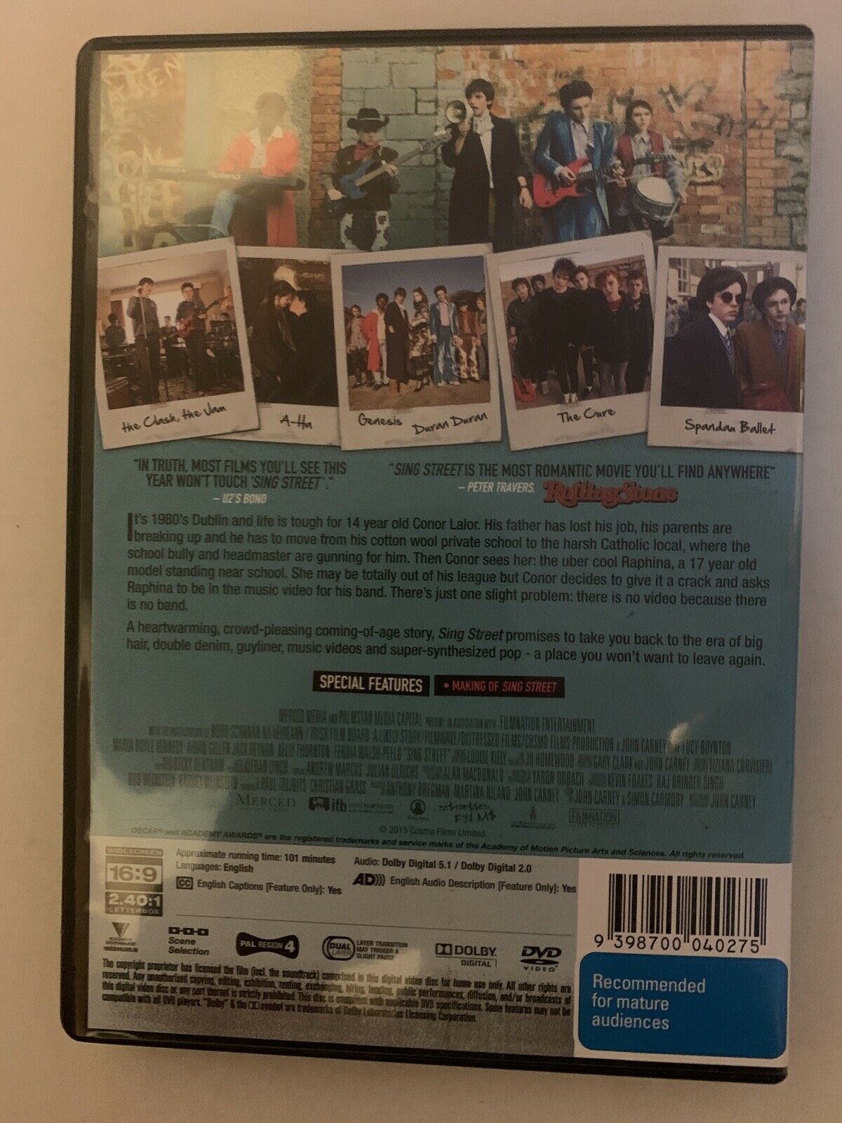 Sing Street (DVD, 2015) Region 4 - Ferdia Walsh-Peelo, Aidan Gillen, Maria Doyle