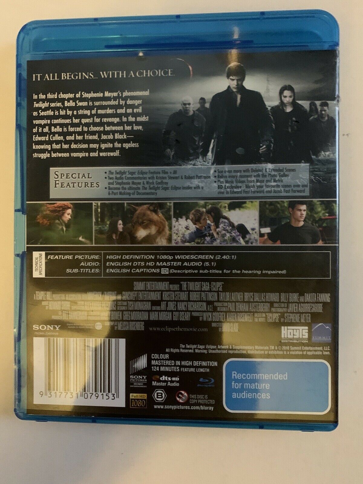 The Twilight Saga 4x Movies - Eclipse, New Moon, Breaking Dawn Part 1 & 2 Bluray