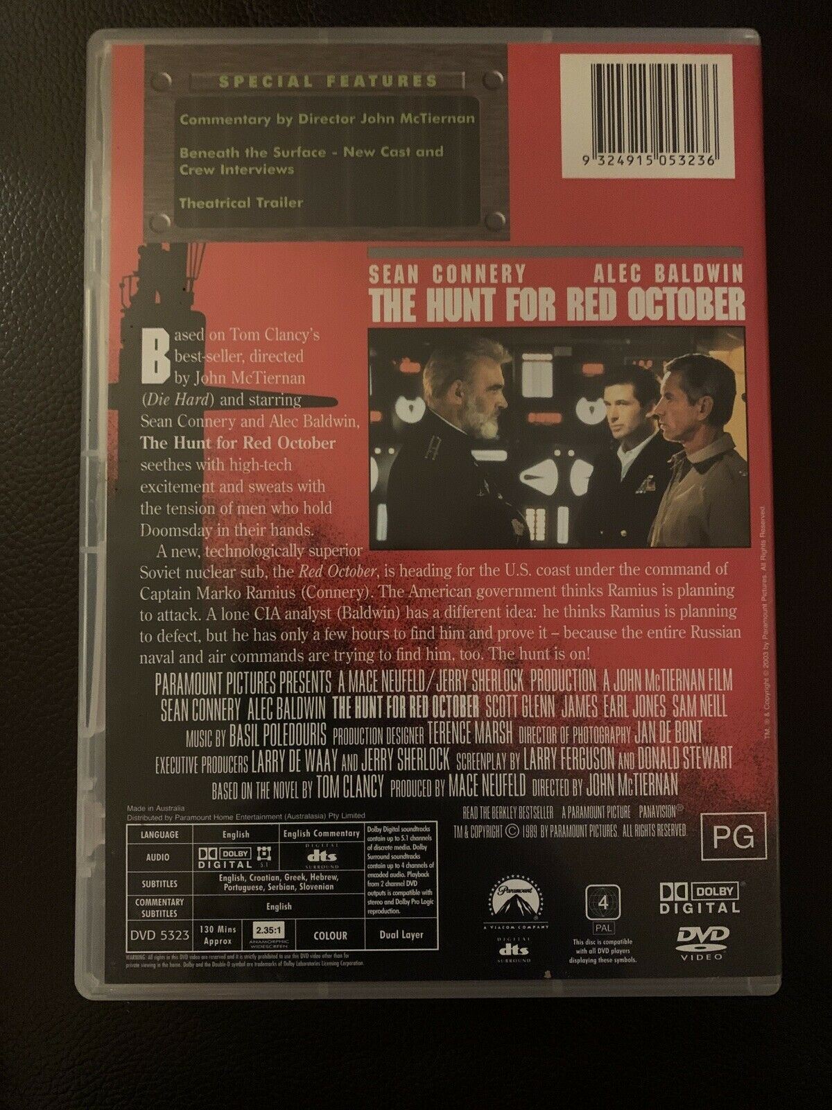 The Hunt For Red October - Special Collector's Edition (DVD, 1989) Sean Connery