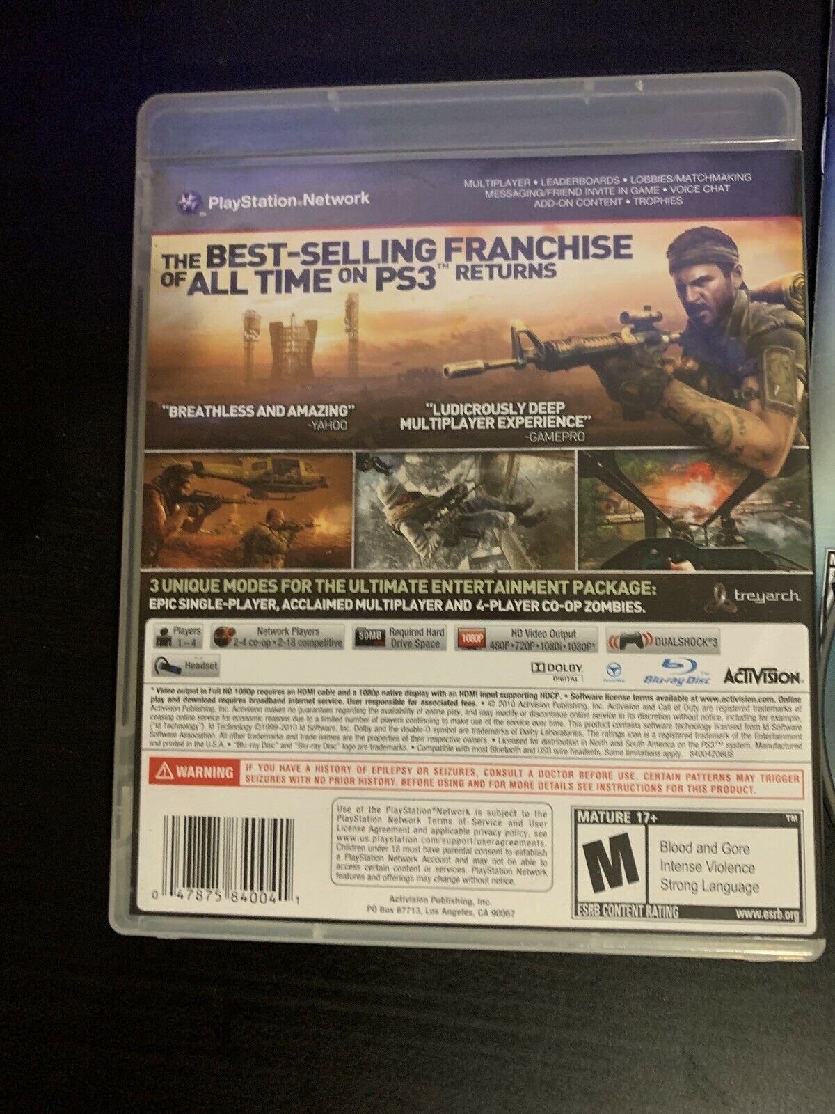 Call of Duty: Black Ops (Sony PlayStation 3, 2010) PS3 With Manual