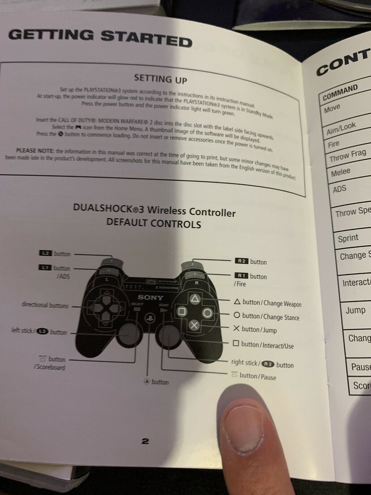 Call of Duty 4 Modern Warfare & Modern Warfare 2 - Sony Playstation 3 PS3 Manual