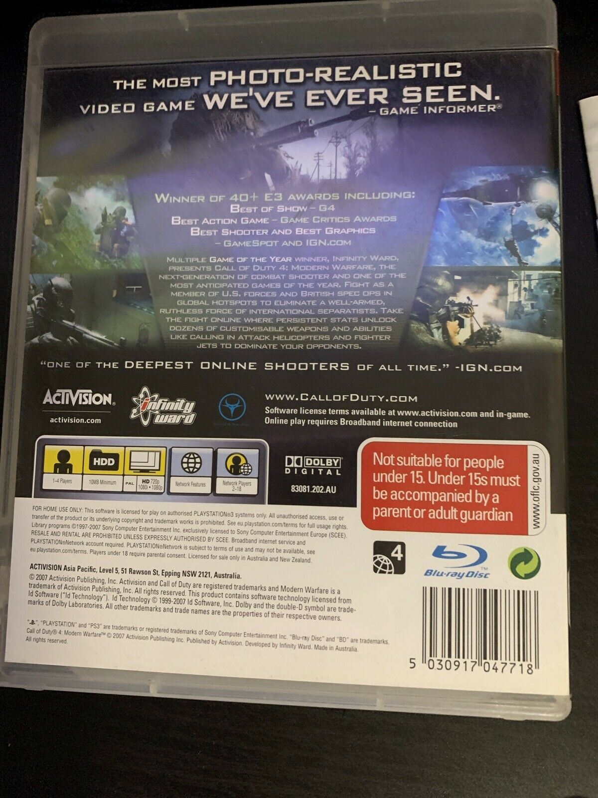 Call of Duty 4 Modern Warfare & Modern Warfare 2 - Sony Playstation 3 PS3 Manual