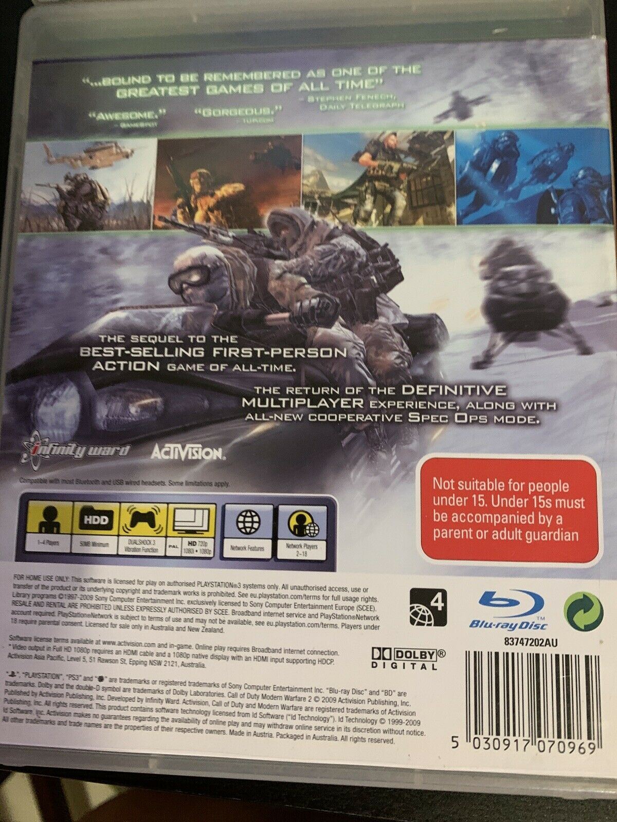 Call of Duty 4 Modern Warfare & Modern Warfare 2 - Sony Playstation 3 PS3 Manual