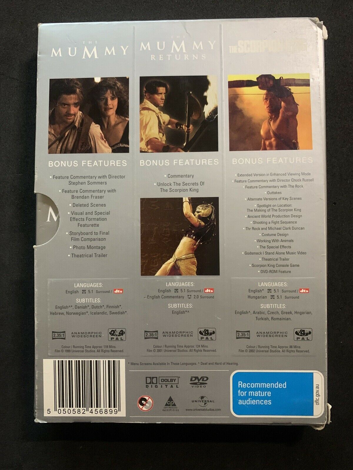The Mummy / Mummy Returns / The Scorpion King (DVD) Region 4 - 3x Mummy Movies