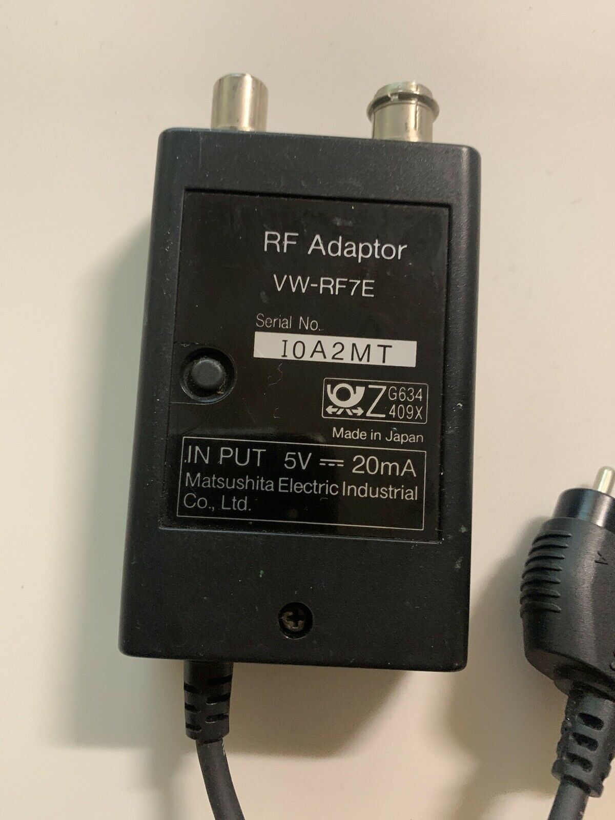 Panasonic RF Adaptor MODEL: VW-RF7 - Switchbox AG-196U AG-456U VHS camcorder